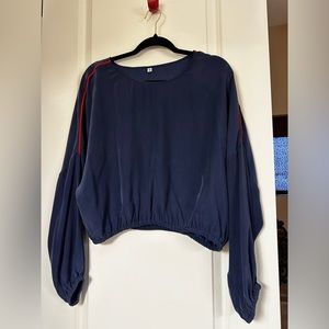 Navy 100% Silk Top